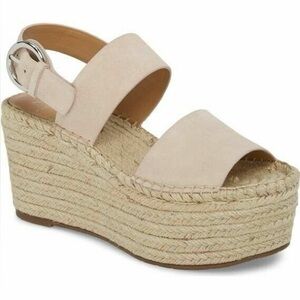 Marc Fisher LTD Renni Platform Espadrille Wedge Sandals Pink Suede Size 5